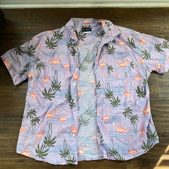 Flamingo short sleeve button down - Picture 1 of 2